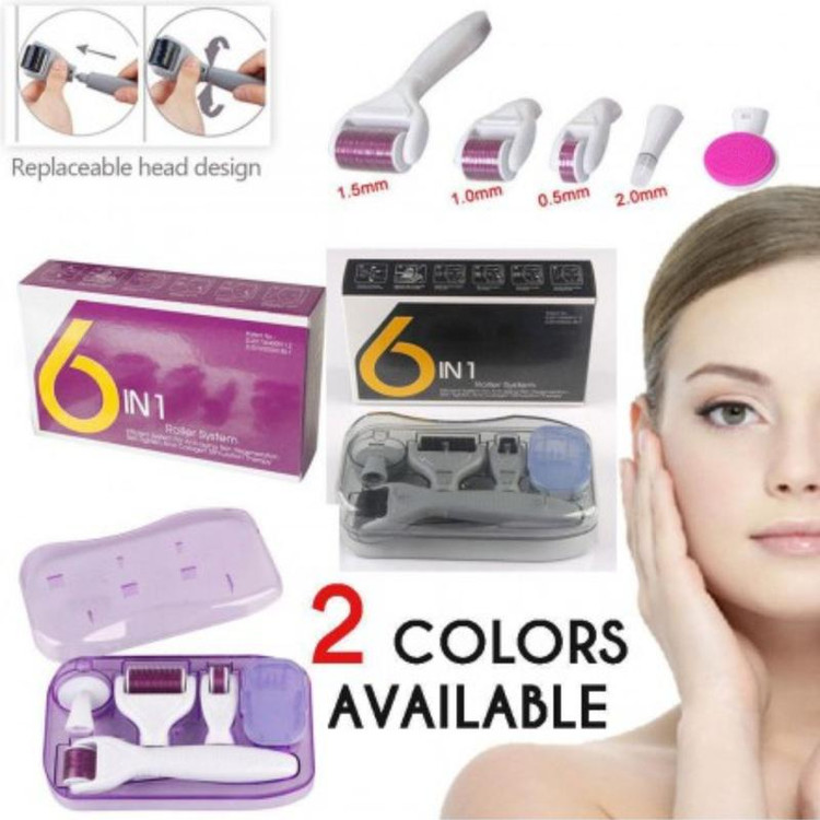درمارولر تیتانیومی میکرونیدلینگ خانگی 6 کاره Derma Roller 6 in 1