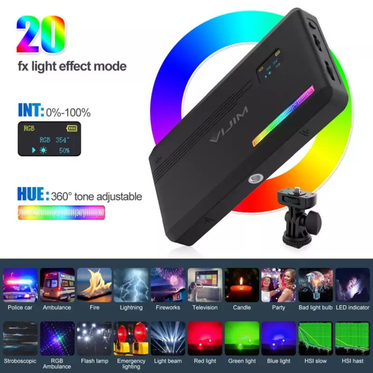 نور ویدیویی vijim vl196RGB